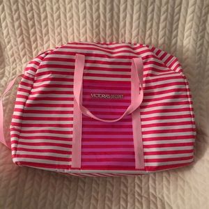 NEW Victoria’s Secret Pink Striped Bag Large